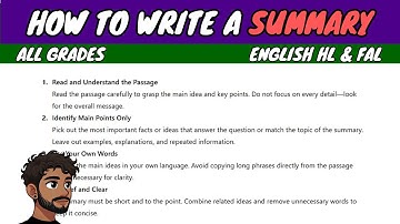 How to Write a Summary | English HL & FAL