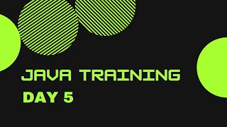 Day 5 | Java Training Wipro TalentNext | PJP | PBL Wealth