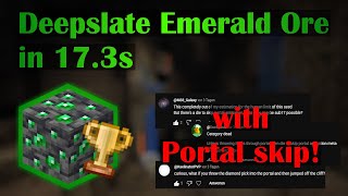 [WR] Deepslate Emerald Ore Speedrun in 17.334s