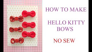 HELLO KITTY BOWS Tutorial |  NO SEW screenshot 3