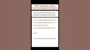 SELENIUM - Find all links on WebPage - SDET Automation Testing Interview Questions & Answers