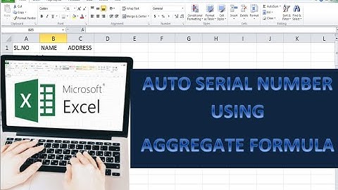 Automatic Generate Serial Number Using Aggregate Formula in Excel |