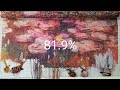 81.9% Flosstube #206:Water Lilies 1917, pink-Monet  Stitch with me  포토스티치 Вышивка крестом