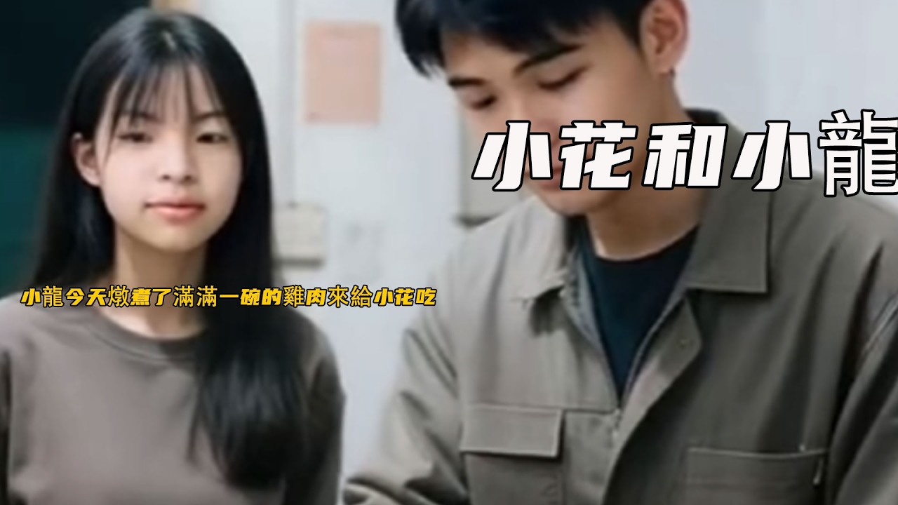 小龍今天燉煮了滿滿一碗的雞肉來給小花吃《小花和小龍》708