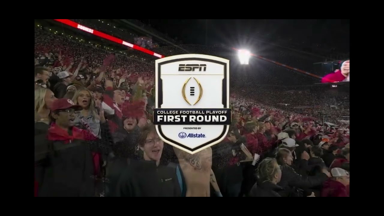 CFB Football on ESPN/ABC intro Alabama at Oklahoma Playoffs Round 1 ...