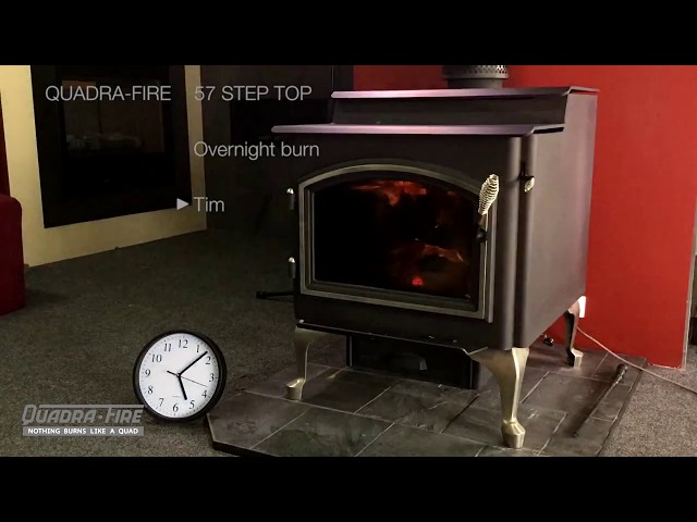 Quadra-Fire 57 Step Top time lapse - overnight burn - YouTube