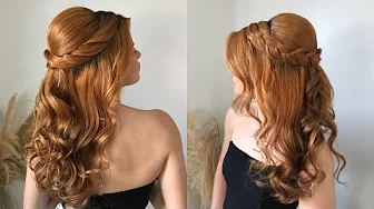 PENTEADO SEMIPRESO COM TRANÇA E TORCIDO l peinado l updo hairstyle