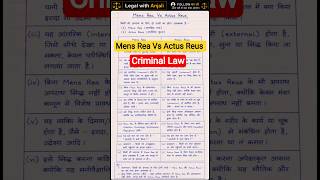 Law Students के लिए Mens Rea और Actus Reus Notes 📖 #viralshorts #law #criminal