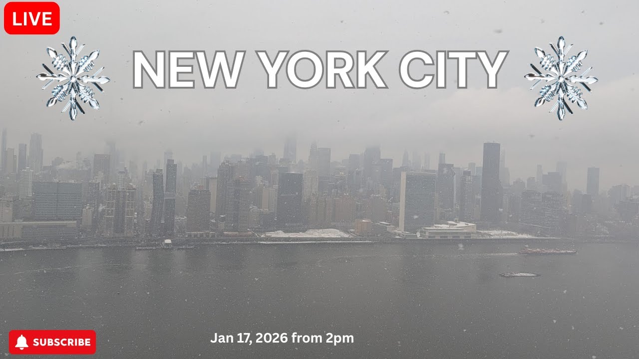 LIVECAM, NEW YORK CITY, Manhattan Skyline, Jan 17, 2026 from 2pm