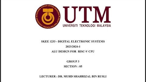 Digital Electronic Systems - Group Project 2 (ALU Design for RISC-V CPU)(GROUP3)
