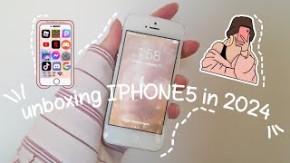 🌻 unboxing IPHONE 5 in 2024 | setting wallpaper 🤍 #iphone5