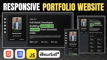 Build a Stunning Responsive Portfolio Website Using HTML, CSS & JavaScript in Telugu