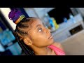 Rainbow Colored Braids| Half Knotless/Half Feed-in Braids