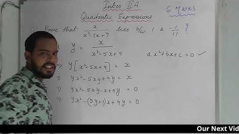 Intermediate 2A Quadratic Expressions || 4 Mark Important Questions with Solution ||