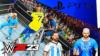 WWE | 2K23 | Ronaldo Vs Messi Vs Neymar Vs Mbappe Vs Haaland | TLC Match😱😱