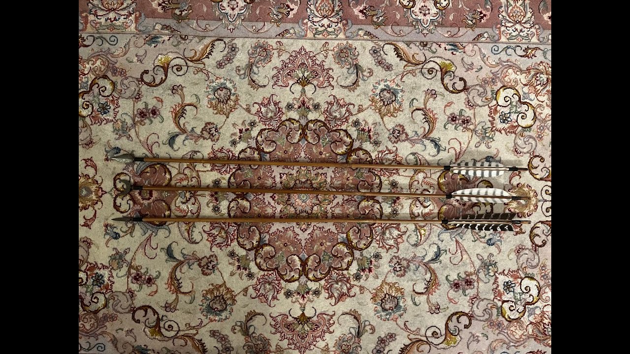 Arrows with bamboo shafts and welded-steel arrowheads