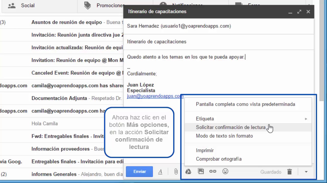 Como Pedir Recibo De Leitura No Gmail