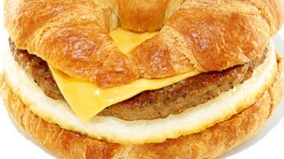 Dunkin Sausage Egg and Cheese Croissant Sandwich .