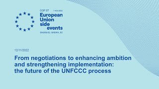 From negotiations to enhancing ambition and strengthening implementation: the future of the UNFCC...