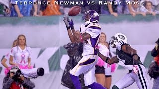 Dallas Cowboy Sprinter Terrence Newman vs  Raider/Patriot Randy Moss 2005, 2007