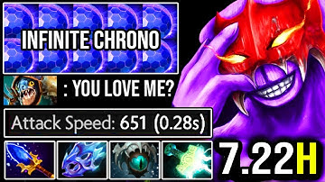 Faceless Void Scepter Infinite Chrono 100% Deleted Slark with Maximum Attack Speed DotA 2