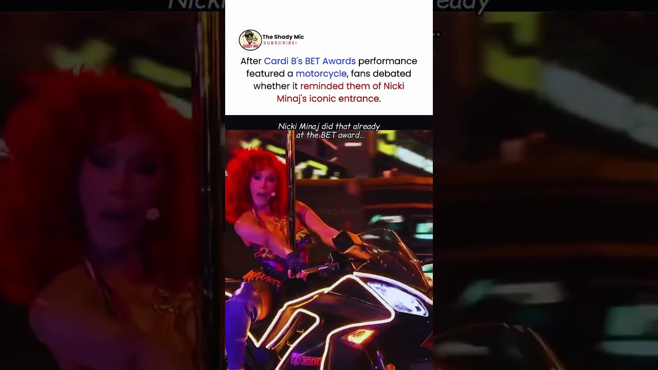 cardi b's BET Awards motorcycle entrance performance has fans debating #cardib #betawards 