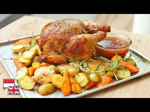 Video: Ayam isi utuh yang lezat di dalam oven
