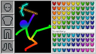 Stickman vs Minecraft RAINBOW STICKMAN INVENTORY / Animation vs Minecraft Stick Man Figure Fight