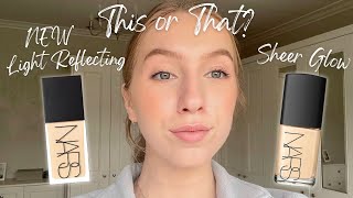 NEW NARS Light Reflecting Foundation vs. NARS Sheer Glow ✨ | Side by Side Comparison + Wear Test