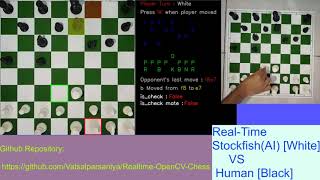 2. Real-time Open CV Chess playing [ Human vs AI (Stock-fish engine) ]
