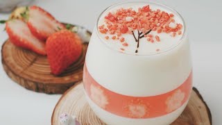 봄에 어울리는 디저트 "벚꽃 판나코타" 만들기 | Blossom Panna Cotta Pudding |