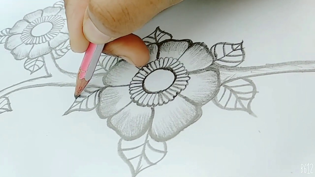 pencil art flower design. Flowers drowning for biggenar. YouTube