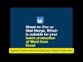 Sheet to Doc vs. Mail Merge, which documents automation is more suitable for you.