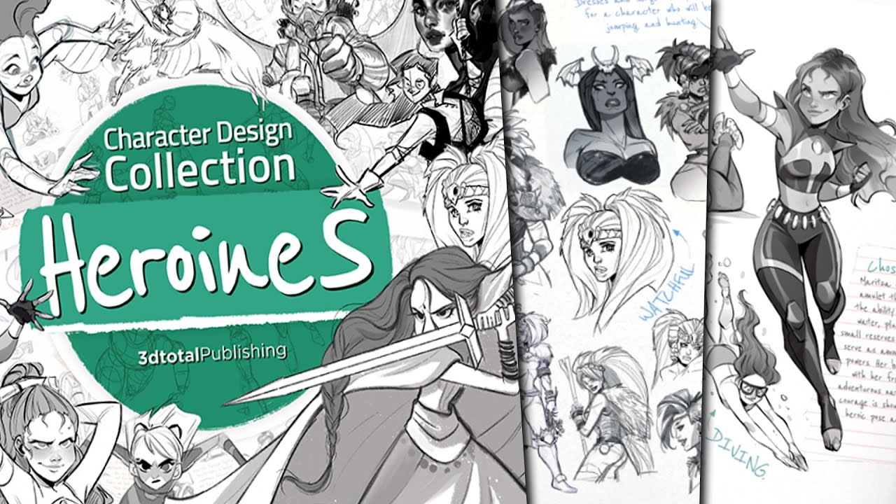 Character Design Collection Heroines book preview 3D Total publishing -  YouTube