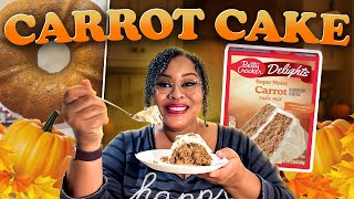 BEST CARROT CAKE BOX HACK! THE EVERYTHING CARROT CAKE TASTE HOMEMADE DOCTORED UP WITH ALL THE FIXINS