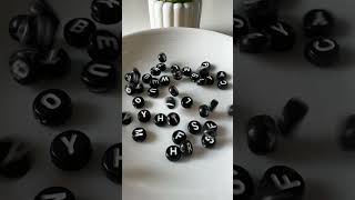 Black color ABC Letter alphabet Bead for Diy beading Jewelry.