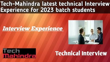 Latest Tech-Mahindra technical Interview Questions for 2023 batch students #techmahindra #interviews