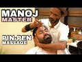 Manojmaster   pinpen head massage therapy with ayurveda oil neck cracking indian barber asmr