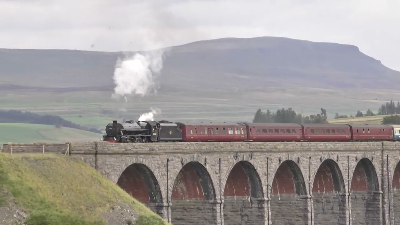 STEAM, LMS 45212 Black five Whistles over Ribblehead viaduct ,23 08 2025