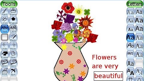( How to draw a flower vase using Tux paint Stamps)