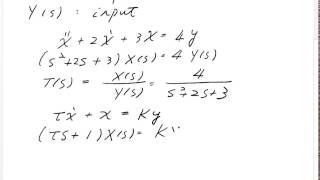 ME 340: Example - Converting ODE to a Transfer Function