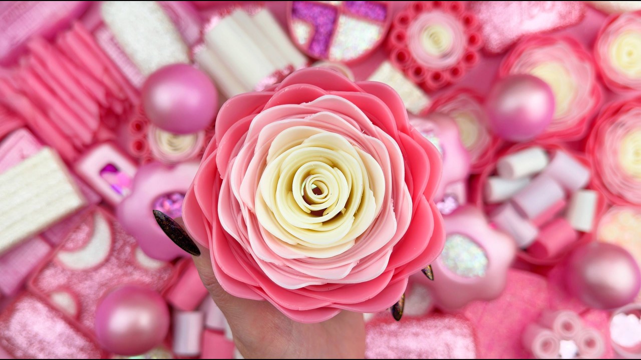 [ASMR] Sleep-Inducing Glitter Soap Carving & Soft Starch Foam Pressing | Relaxing Brain Massage