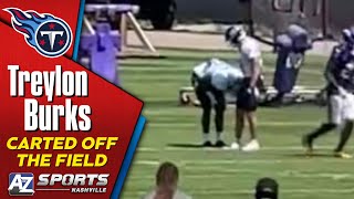 Titans WR Treylon Burks Carted Off the Field with Leg Injury