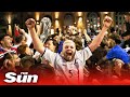 England fans celebrate beating Ukraine 4-0 in Euro 2020 quarter-final