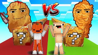 DESAFÍO de LUCKY BLOCK de GEGAGEDIGEDAGEDAGO VS CHICKEN WING 😱 CARRERA DE LUCKY! BEBE NOOB Y TIKKO