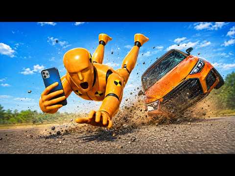 Texting and Driving Worst Case Scenario | BeamNG Simulation