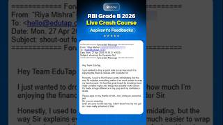 RBI Grade B 2026 Aspirants Feedback on EduTap Live Crash Course