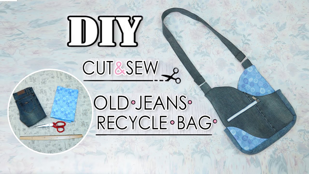 DIY How to design and make a Fashionable Tote Bags From Old Jeans ...