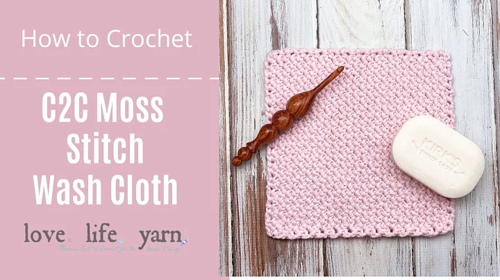 Learn to Crochet: C2C Moss Stitch Wash Cloth