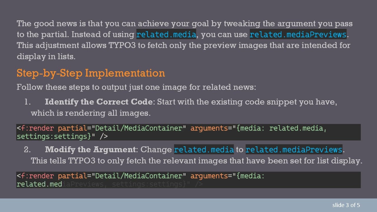 How to Output a Single Image for Related News in TYPO3 tx_news